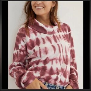 Pilcro Tie Dye Waffle Knit Pullover